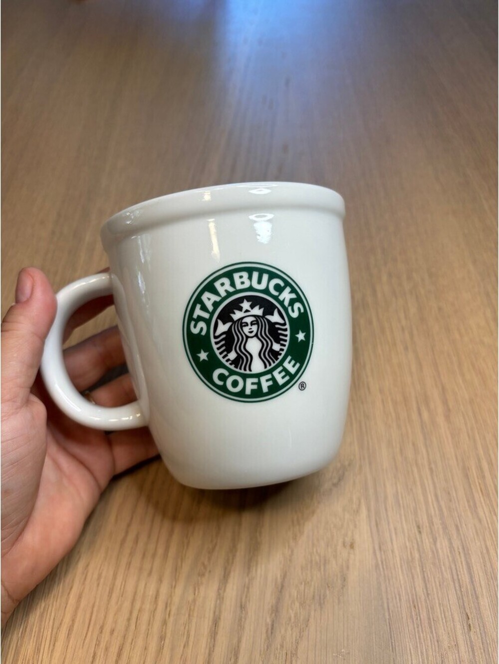 Starbucks Coffee Classic Siren Logo White Ceramic Mug Green Logo Vintage Style